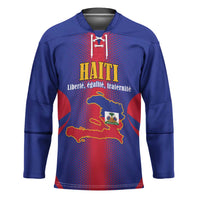 Haiti Pride Personalized Hockey Jersey Neg Marron Haitian Heritage - Wonder Print Shop