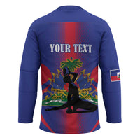 Haiti Pride Personalized Hockey Jersey Neg Marron Haitian Heritage - Wonder Print Shop
