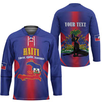 Haiti Pride Personalized Hockey Jersey Neg Marron Haitian Heritage - Wonder Print Shop
