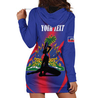 Haiti Pride Personalized Hoodie Dress Neg Marron Haitian Heritage - Wonder Print Shop