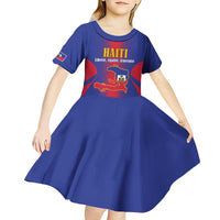 Haiti Pride Personalized Kid Short Sleeve Dress Neg Marron Haitian Heritage - Wonder Print Shop