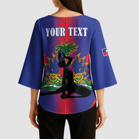 Haiti Pride Personalized Kimono Sleeve Blouse Neg Marron Haitian Heritage - Wonder Print Shop