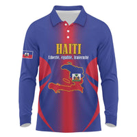 Haiti Pride Personalized Long Sleeve Polo Shirt Neg Marron Haitian Heritage - Wonder Print Shop