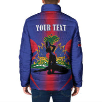 Haiti Pride Personalized Padded Jacket Neg Marron Haitian Heritage - Wonder Print Shop