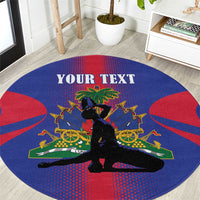 Haiti Pride Personalized Round Carpet Neg Marron Haitian Heritage - Wonder Print Shop