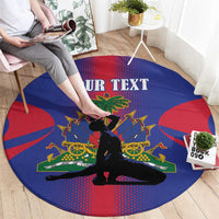 Haiti Pride Personalized Round Carpet Neg Marron Haitian Heritage - Wonder Print Shop