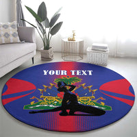 Haiti Pride Personalized Round Carpet Neg Marron Haitian Heritage - Wonder Print Shop