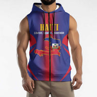 Haiti Pride Personalized Sleeveless Zip Hoodie Neg Marron Haitian Heritage - Wonder Print Shop