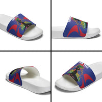 Haiti Pride Personalized Slide Sandals Neg Marron Haitian Heritage - Wonder Print Shop