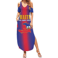 Haiti Pride Personalized Summer Maxi Dress Neg Marron Haitian Heritage - Wonder Print Shop