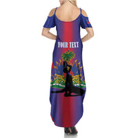 Haiti Pride Personalized Summer Maxi Dress Neg Marron Haitian Heritage - Wonder Print Shop