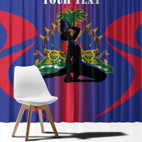 Haiti Pride Personalized Window Curtain Neg Marron Haitian Heritage - Wonder Print Shop