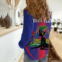 Haiti Pride Personalized Women Casual Shirt Neg Marron Haitian Heritage - Wonder Print Shop