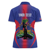 Haiti Pride Personalized Women Polo Shirt Neg Marron Haitian Heritage - Wonder Print Shop