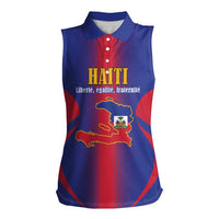 Haiti Pride Personalized Women Sleeveless Polo Shirt Neg Marron Haitian Heritage - Wonder Print Shop