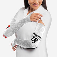 Custom Albania Football Pride Arm Sleeves Kuqezinjte Eagle White Version - Wonder Print Shop