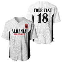 Custom Albania Football Pride Baseball Jersey Kuqezinjte Eagle White Version - Wonder Print Shop