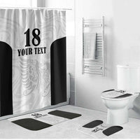 Custom Albania Football Pride Bathroom Set Kuqezinjte Eagle White Version - Wonder Print Shop