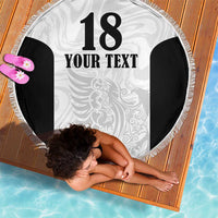 Custom Albania Football Pride Beach Blanket Kuqezinjte Eagle White Version - Wonder Print Shop