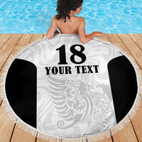 Custom Albania Football Pride Beach Blanket Kuqezinjte Eagle White Version - Wonder Print Shop