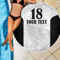 Custom Albania Football Pride Beach Blanket Kuqezinjte Eagle White Version - Wonder Print Shop