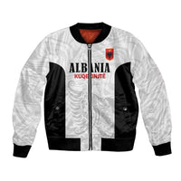 Custom Albania Football Pride Bomber Jacket Kuqezinjte Eagle White Version - Wonder Print Shop