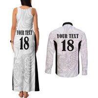 Custom Albania Football Pride Couples Matching Tank Maxi Dress and Long Sleeve Button Shirt Kuqezinjte Eagle White Version - Wonder Print Shop