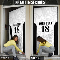 Custom Albania Football Pride Door Cover Kuqezinjte Eagle White Version - Wonder Print Shop