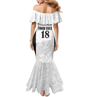 Custom Albania Football Pride Family Matching Mermaid Dress and Hawaiian Shirt Kuqezinjte Eagle White Version - Wonder Print Shop
