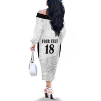 Custom Albania Football Pride Family Matching Off The Shoulder Long Sleeve Dress and Hawaiian Shirt Kuqezinjte Eagle White Version - Wonder Print Shop