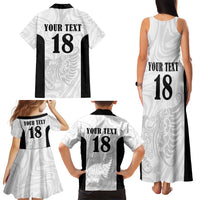 Custom Albania Football Pride Family Matching Tank Maxi Dress and Hawaiian Shirt Kuqezinjte Eagle White Version - Wonder Print Shop