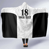 Custom Albania Football Pride Hooded Blanket Kuqezinjte Eagle White Version - Wonder Print Shop
