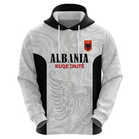 Custom Albania Football Pride Hoodie Kuqezinjte Eagle White Version - Wonder Print Shop