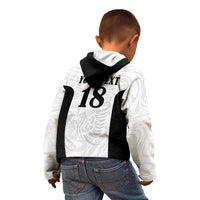 Custom Albania Football Pride Kid Hoodie Kuqezinjte Eagle White Version - Wonder Print Shop