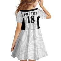 Custom Albania Football Pride Kid Short Sleeve Dress Kuqezinjte Eagle White Version - Wonder Print Shop
