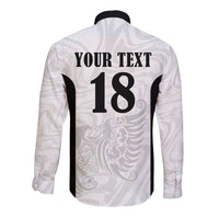 Custom Albania Football Pride Long Sleeve Button Shirt Kuqezinjte Eagle White Version - Wonder Print Shop