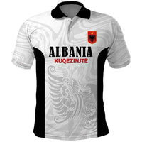 Custom Albania Football Pride Polo Shirt Kuqezinjte Eagle White Version - Wonder Print Shop