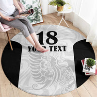 Custom Albania Football Pride Round Carpet Kuqezinjte Eagle White Version - Wonder Print Shop