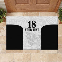 Custom Albania Football Pride Rubber Doormat Kuqezinjte Eagle White Version - Wonder Print Shop