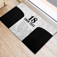 Custom Albania Football Pride Rubber Doormat Kuqezinjte Eagle White Version - Wonder Print Shop