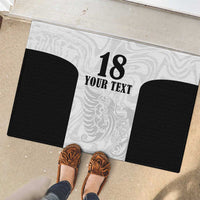 Custom Albania Football Pride Rubber Doormat Kuqezinjte Eagle White Version - Wonder Print Shop