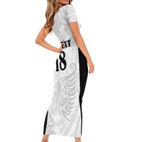Custom Albania Football Pride Short Sleeve Bodycon Dress Kuqezinjte Eagle White Version - Wonder Print Shop