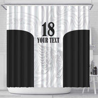 Custom Albania Football Pride Shower Curtain Kuqezinjte Eagle White Version - Wonder Print Shop