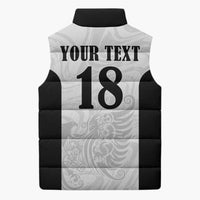Custom Albania Football Pride Sleeveless Puffer Jacket Kuqezinjte Eagle White Version - Wonder Print Shop