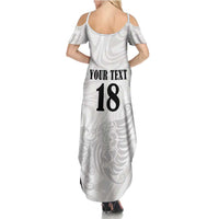 Custom Albania Football Pride Summer Maxi Dress Kuqezinjte Eagle White Version - Wonder Print Shop