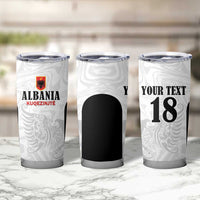 Custom Albania Football Pride Tumbler Cup Kuqezinjte Eagle White Version - Wonder Print Shop