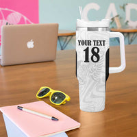 Custom Albania Football Pride Tumbler With Handle Kuqezinjte Eagle White Version - Wonder Print Shop