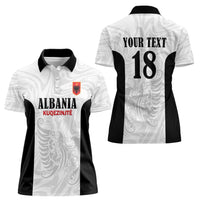 Custom Albania Football Pride Women Polo Shirt Kuqezinjte Eagle White Version - Wonder Print Shop