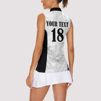 Custom Albania Football Pride Women Sleeveless Polo Shirt Kuqezinjte Eagle White Version - Wonder Print Shop