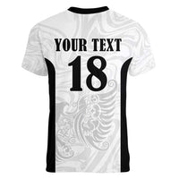Custom Albania Football Pride Women V-Neck T-Shirt Kuqezinjte Eagle White Version - Wonder Print Shop